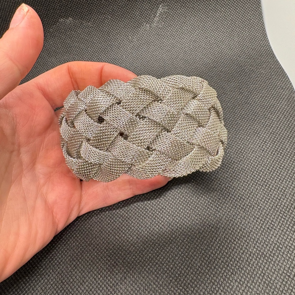 Chico’s - metal mesh braided with magnetic closure bangle bracelet